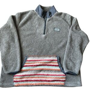 Hooey Fleece Pullover Jacket Sz XL Quarter Zip Tan